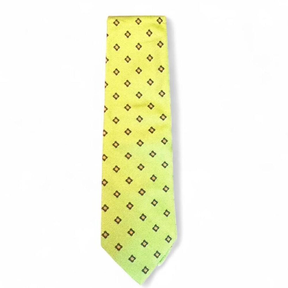 Andrew’s Ties Milano Lime Green 100% Silk Necktie  Italy Limited Edition 10/30